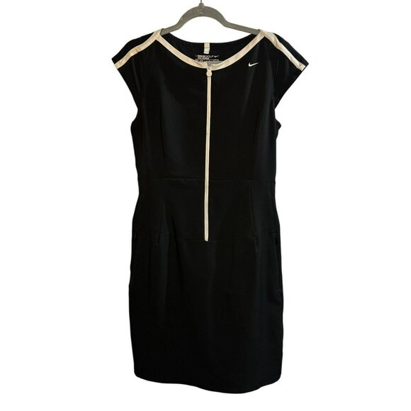 Nike Golf Tour Premium Black Dri-FIT Dress Women's Size 8 M, Half-Zip White Trim - Picture 1 of 8